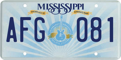 MS license plate AFG081
