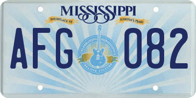MS license plate AFG082