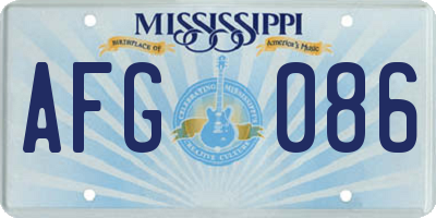 MS license plate AFG086