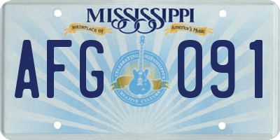 MS license plate AFG091