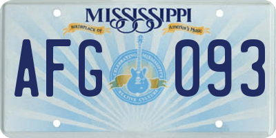 MS license plate AFG093