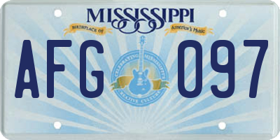 MS license plate AFG097