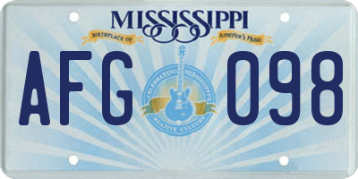 MS license plate AFG098