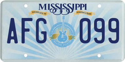 MS license plate AFG099
