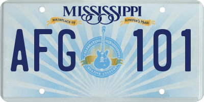 MS license plate AFG101