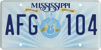 MS license plate AFG104