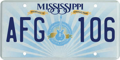 MS license plate AFG106