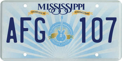 MS license plate AFG107