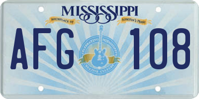 MS license plate AFG108