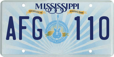 MS license plate AFG110