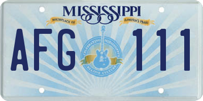 MS license plate AFG111