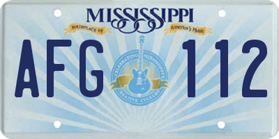 MS license plate AFG112