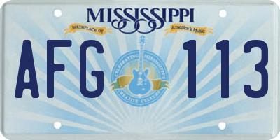 MS license plate AFG113