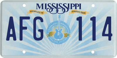 MS license plate AFG114