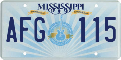 MS license plate AFG115