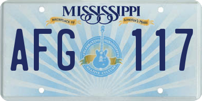 MS license plate AFG117