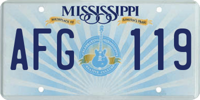 MS license plate AFG119