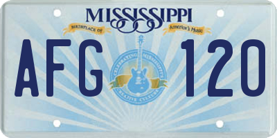 MS license plate AFG120