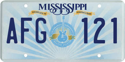 MS license plate AFG121