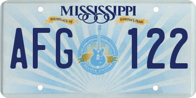 MS license plate AFG122