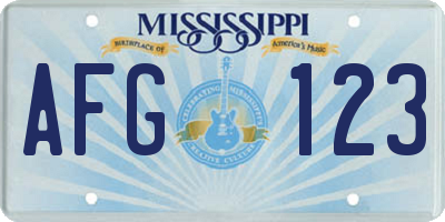 MS license plate AFG123