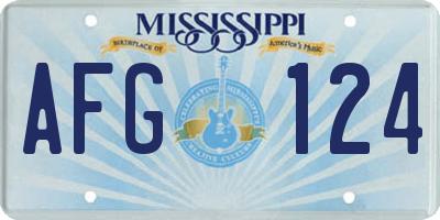 MS license plate AFG124