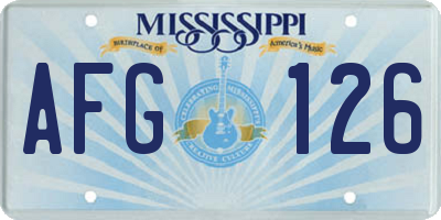MS license plate AFG126