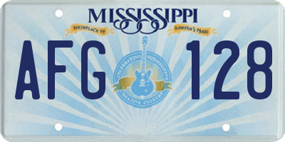 MS license plate AFG128