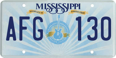 MS license plate AFG130