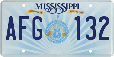 MS license plate AFG132