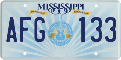 MS license plate AFG133