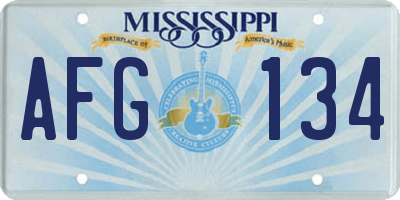 MS license plate AFG134