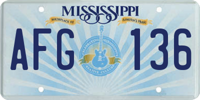 MS license plate AFG136