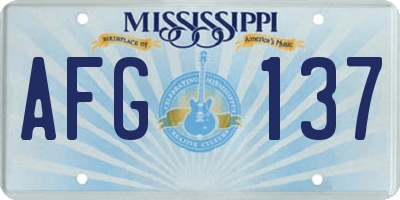 MS license plate AFG137