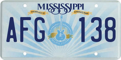 MS license plate AFG138