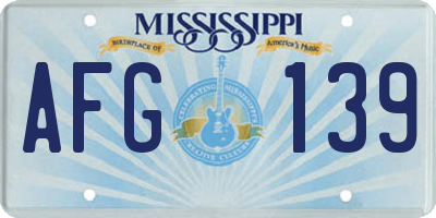 MS license plate AFG139
