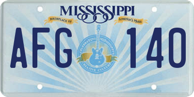 MS license plate AFG140