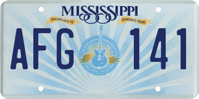MS license plate AFG141