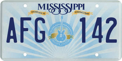MS license plate AFG142