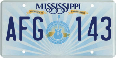 MS license plate AFG143