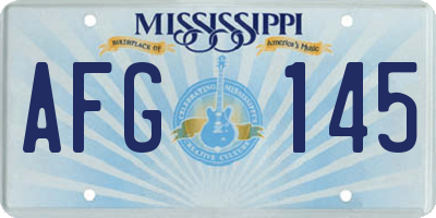 MS license plate AFG145