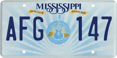 MS license plate AFG147