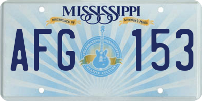 MS license plate AFG153