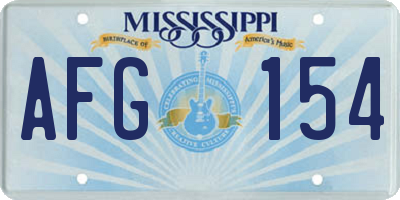 MS license plate AFG154