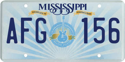MS license plate AFG156
