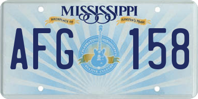 MS license plate AFG158