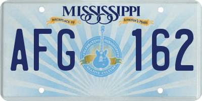 MS license plate AFG162