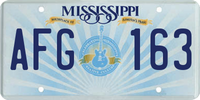 MS license plate AFG163