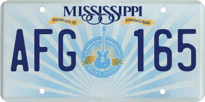 MS license plate AFG165