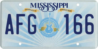 MS license plate AFG166